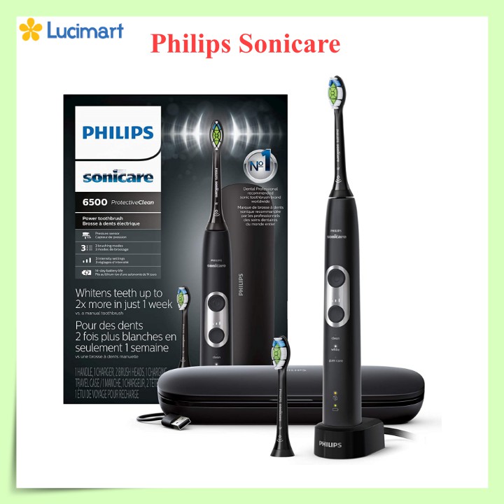 Bàn chải điện Philips Sonicare Protective Clean 6100, 6300, 7300 [Hàng Mỹ]