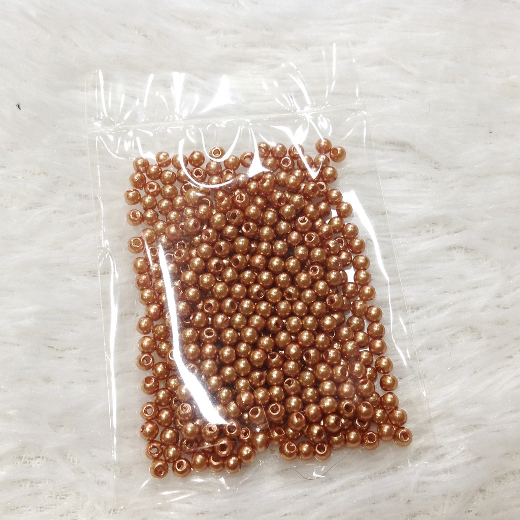 400 hạt cườm nhựa tròn size 3mm nhiều màu hạt xỏ vòng dễ thương