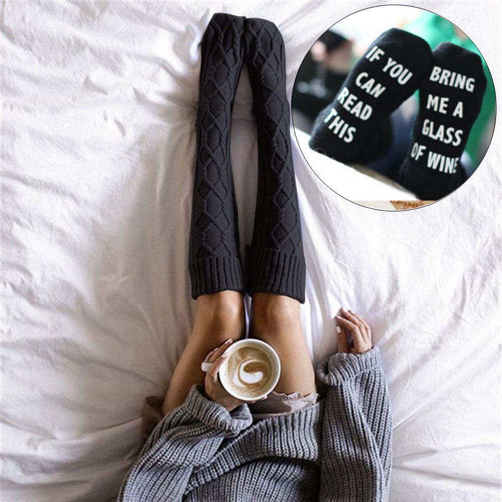 LEILY Vớ Dài Qua Gối Thời Trang Mùa Đông Ấm Áp Cho Nữ