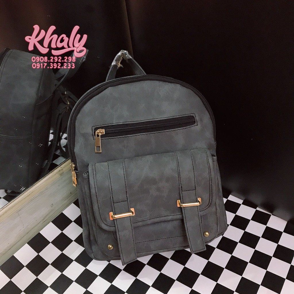 Balo teen thời trang 3 ngăn màu xám đậm cho bạn (Thái lan) - (22x11x28cm) - BLXAM319
