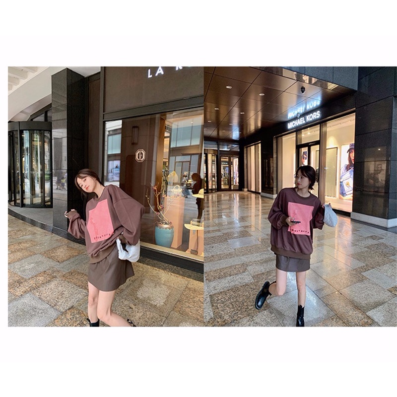 Áo Sweater Dáng Rộng In Họa Tiết Thời Trang Mùa Thu Mới Cho Nữ