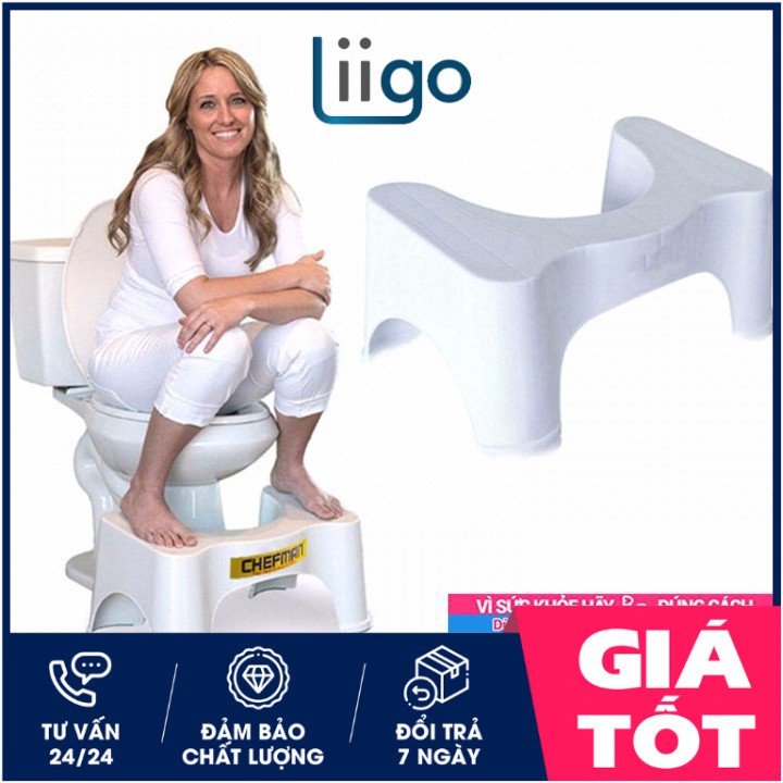 Ghế kê chân toilet chống táo bón Chefman Hàng NEW