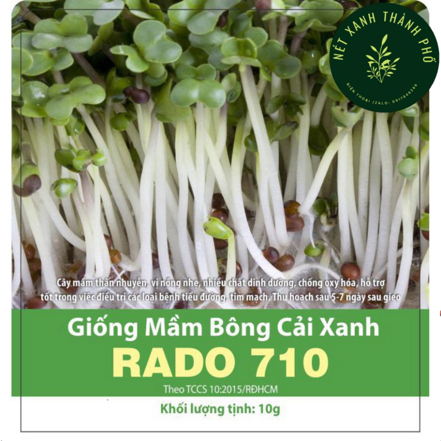 Hạt giống Mầm Bông Cải Xanh 10gr (Rau mầm Súp Lơ xanh)