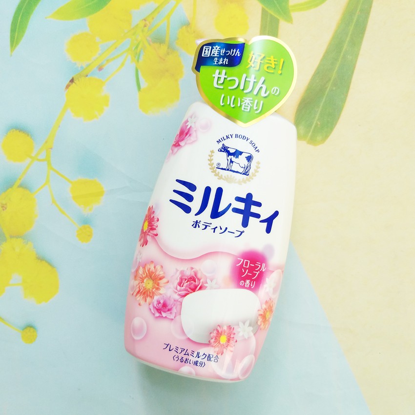 Sữa tắm dưỡng da Milky Cow hương hoa hồng 550ml Hàng Nhật nội địa - Larva Store