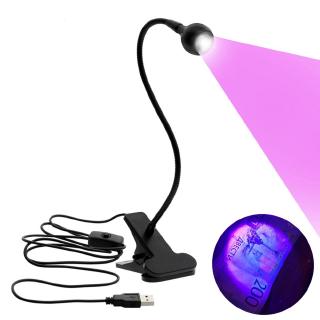 Đèn bàn tia cực tím UV sạc cổng USB tiện lợi đèn uv móng tay đèn soi tiền