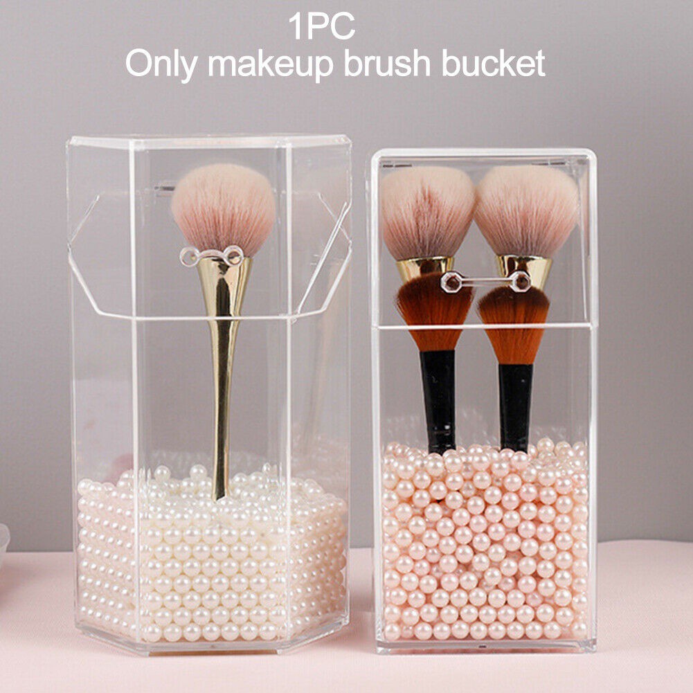 LUCKY New Makeup Brush Holder Beauty Tools Makeup Brush Storage Case Cosmetic Organizer Environmental-friendly Fashion Hot Sale With Lid Dustproof Clear Acrylic