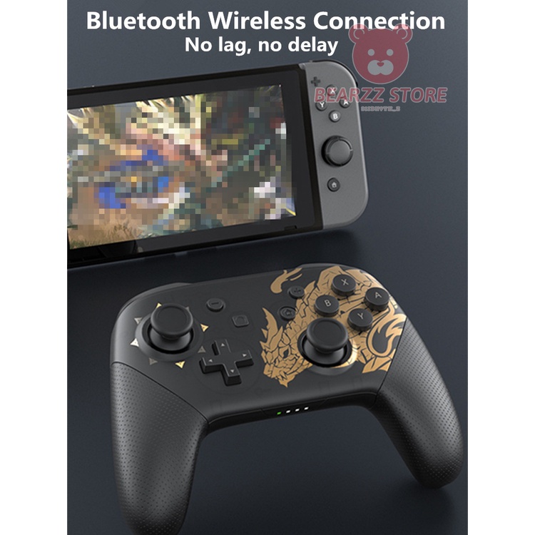 Tay Cầm Gaming Nintendo Switch Pro Phiên Bản Monster Hunter Rise - Kết Nối Bluetooth