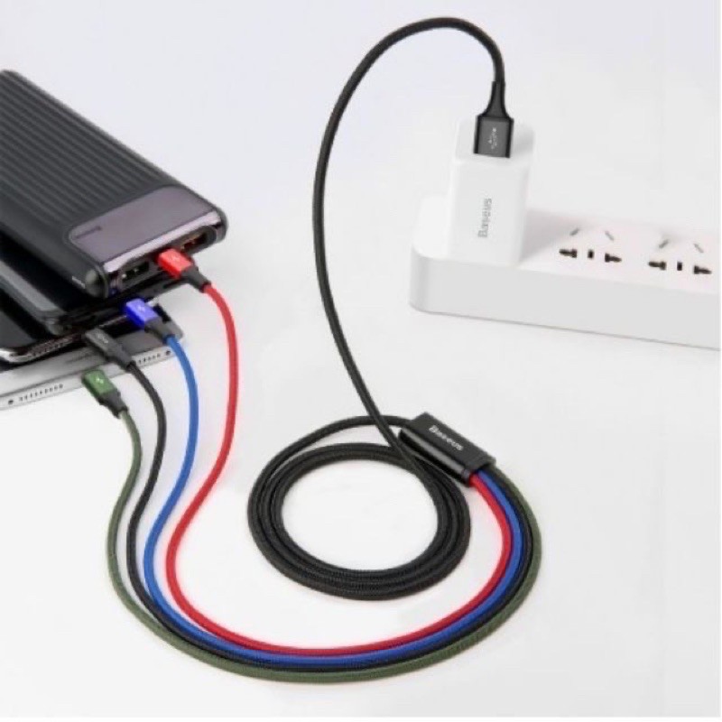 ✔️Chính Hãng ✔️Cáp sạc Nhanh 4in1 Baseus 4 đầu Rapid 3.5A cho IPhone Samsung oppo Xiaomi