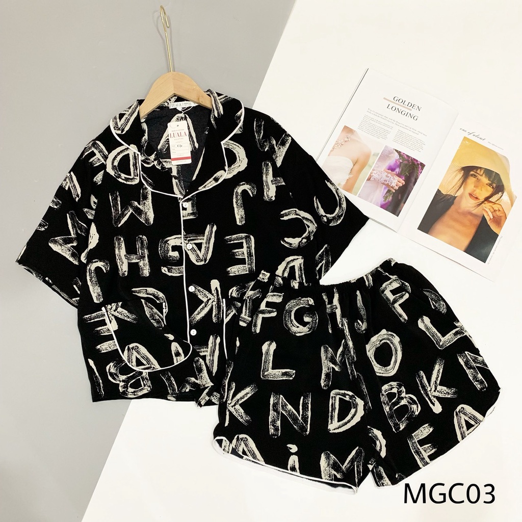 Bộ pijama đùi lụa mango cao cấp có size