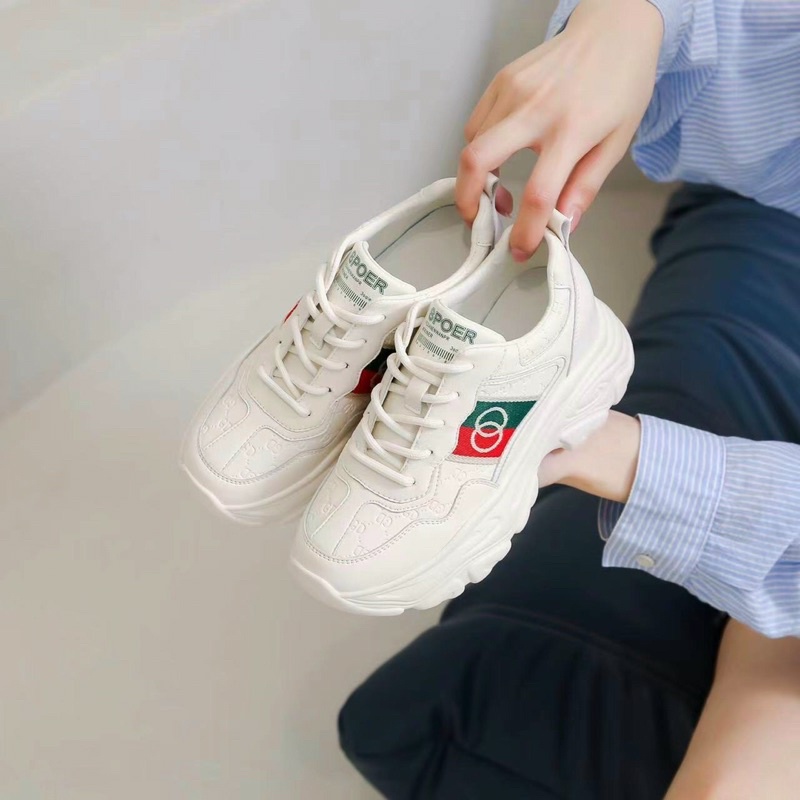 GIÀY THỂ THAO SNEAKER NỮ ĐỘN ĐẾ BUỘC DÂY DA XỊN FULLBOX CAO CẤP