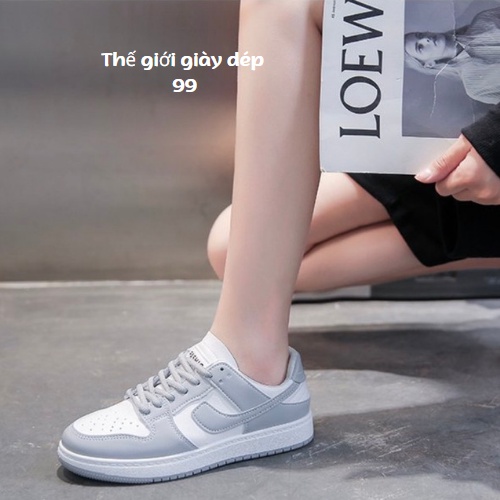 Giày nữ jordan thể thao sneakers cổ thấp màu xám, hồng, đen mẫu mới hot trend, giầy giá rẻ cá tính