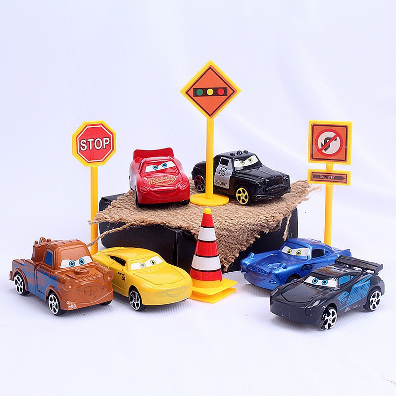 Set 6 Phụ Kiện Trang Trí Bánh Kem Hình Xe Hơi Hoạt Hình Dễ Thương