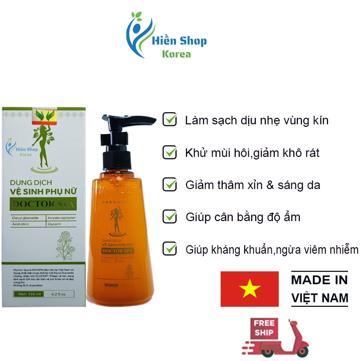 Dung dịch vệ sinh phụ nữ Doctor spa , làm sạch,khử mùi hôi,giảm khô rát