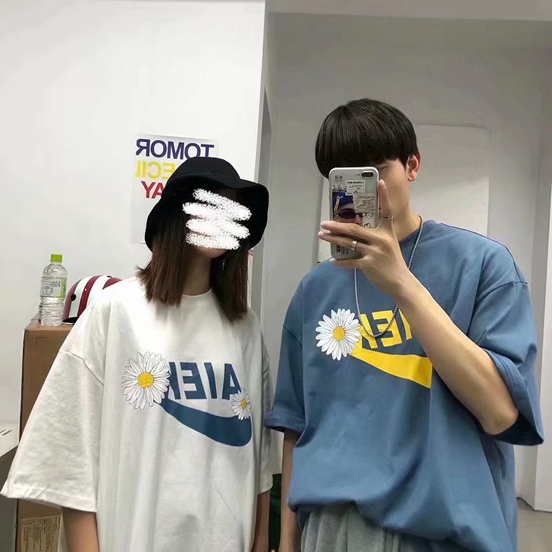 Áo Thun Tay Ngắn Dáng Rộng In Hình Biểu Tượng Cảm Xúc Kiểu Hip-Hop Đường Phố Nhật Bản Cá Tính Cho Nam