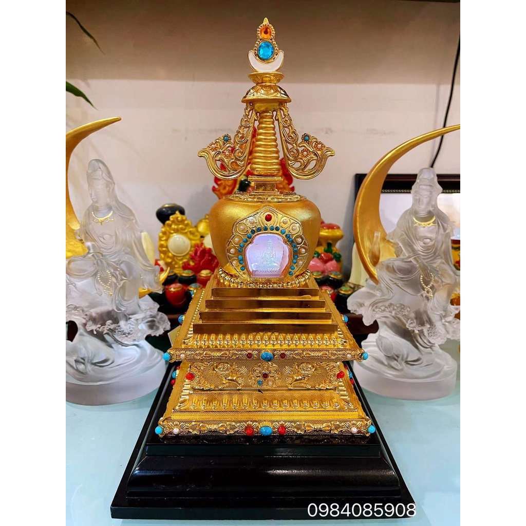 HÀNG GIAO DUYÊN - THÁP BỒ ĐỀ ( ĐÈN LED + ĐẾ GỖ ) .