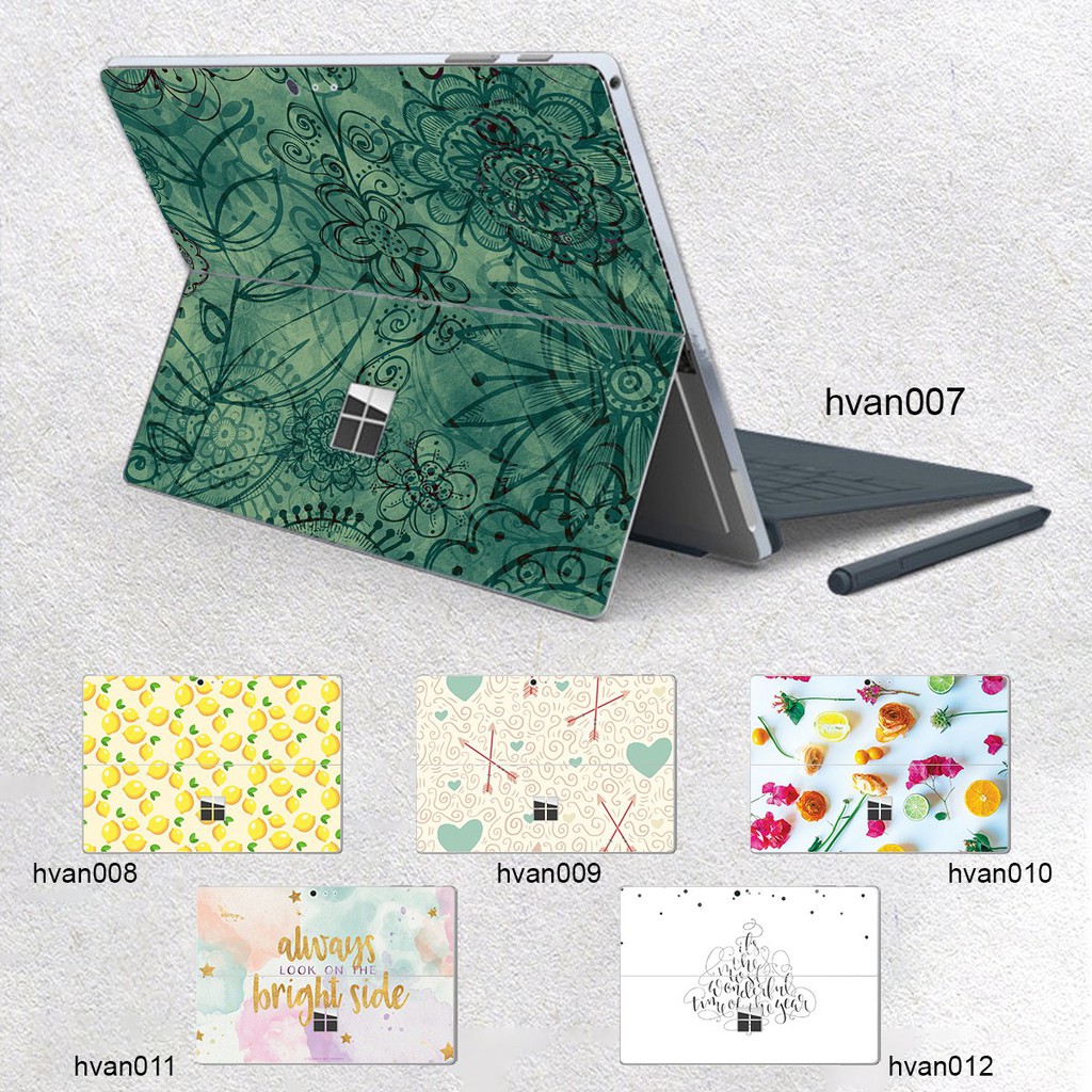 Skin dán hình Hoa văn x02 cho Surface 3 2015; Go, Go 2, Go 3; Pro 2 3 4 5 6 7 8 X
