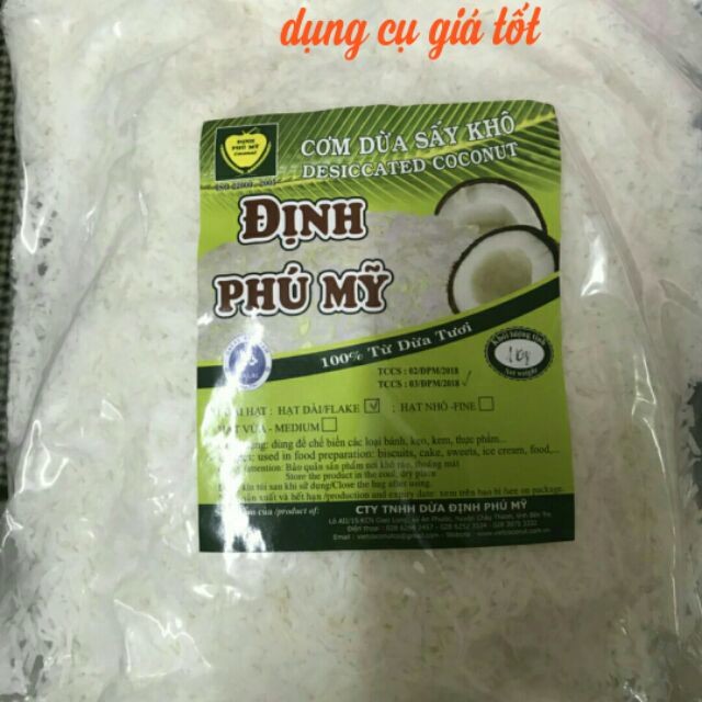 Cơm dừa sấy khô dạng hạt nhỏ,  /Sợi Định Phú Mỹ 100gr