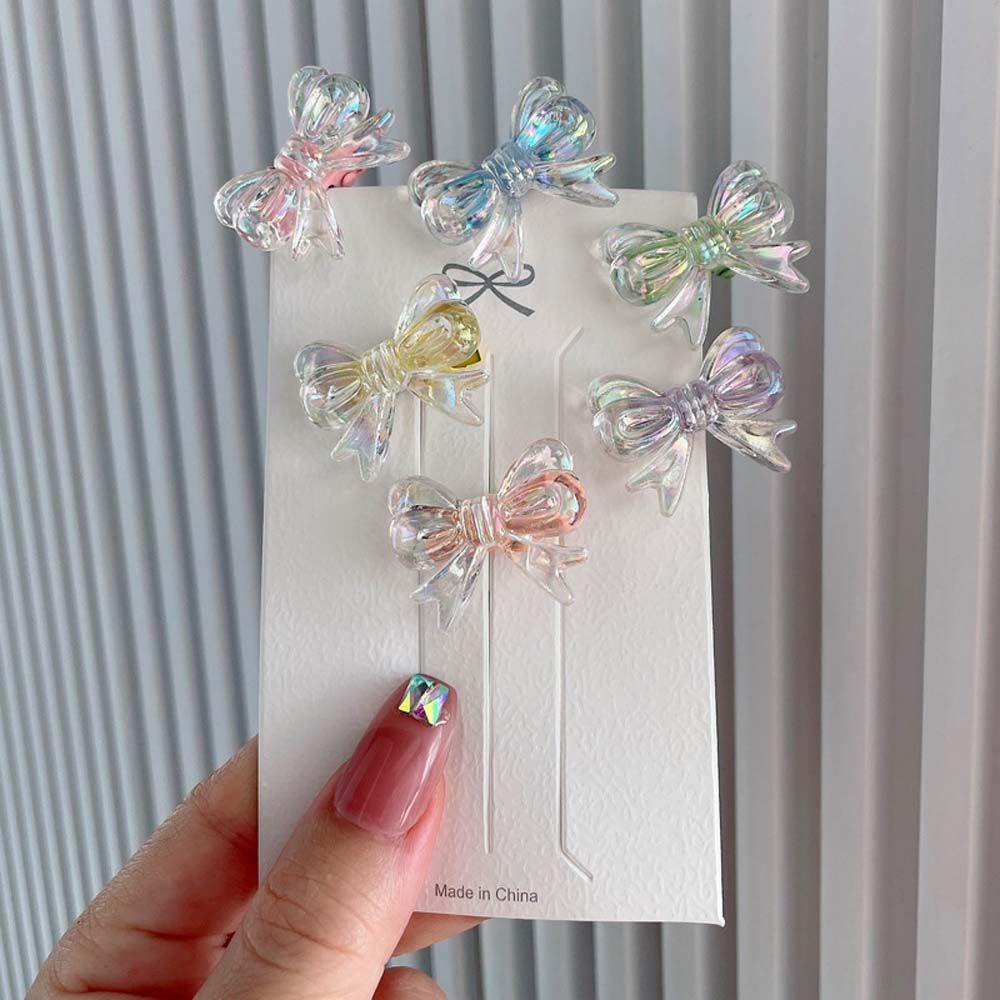 Kẹp Tóc Nơ Mini Bằng Nhựa Trong Suốt Phong Cách Hàn Quốc Cho Bé Gái