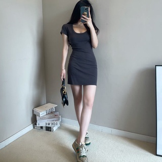[váy body] Đầm Thun Cotton Ngắn Tay Dáng Ôm Thời Trang Xuân Hè Quyến Rũ 2022