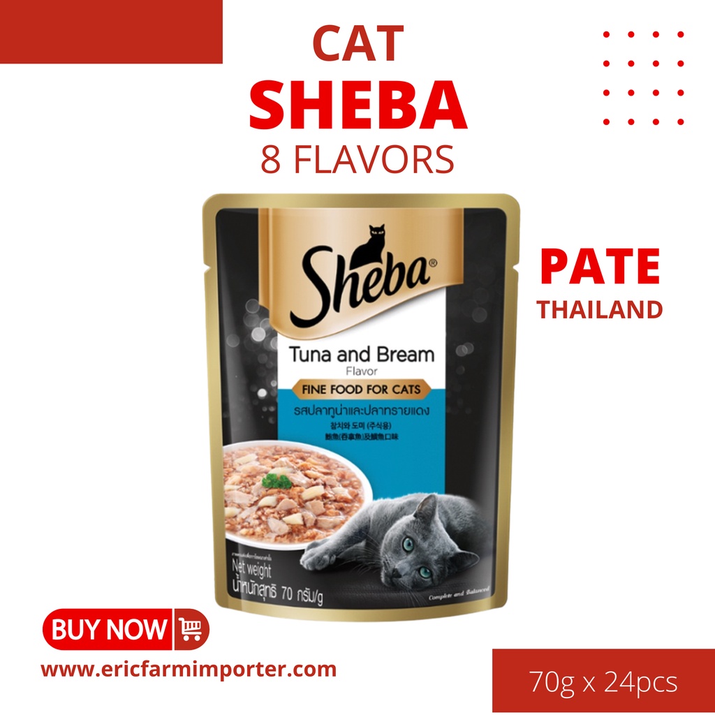 Pate Sheba USA 70g cho mèo đủ vị 🐶 FREE SHIP 🐶 1 thùng 24 túi 70g thức ăn cho mèo