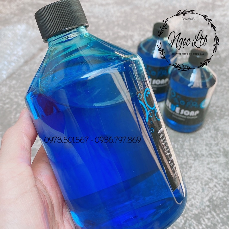 Dung dịch vệ sinh phun xăm BLUE SOAP 500ml (Loại Đậm Đặc) | BigBuy360 - bigbuy360.vn