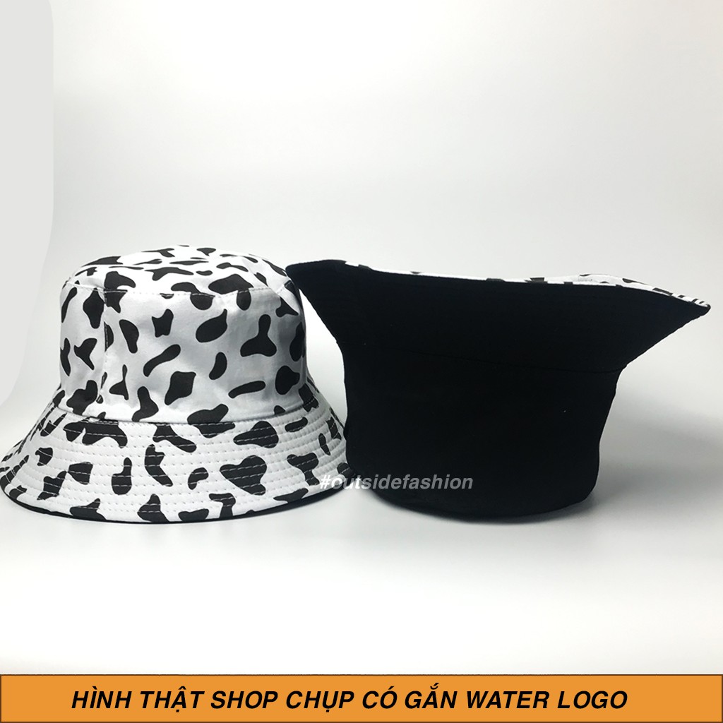 Mũ bucket bò sữa nữ nam, Nón bucket họa tiết bò sữa 2 mặt 2 màu phong cách Ulzzang form unisex Outsidestreetwear BK03