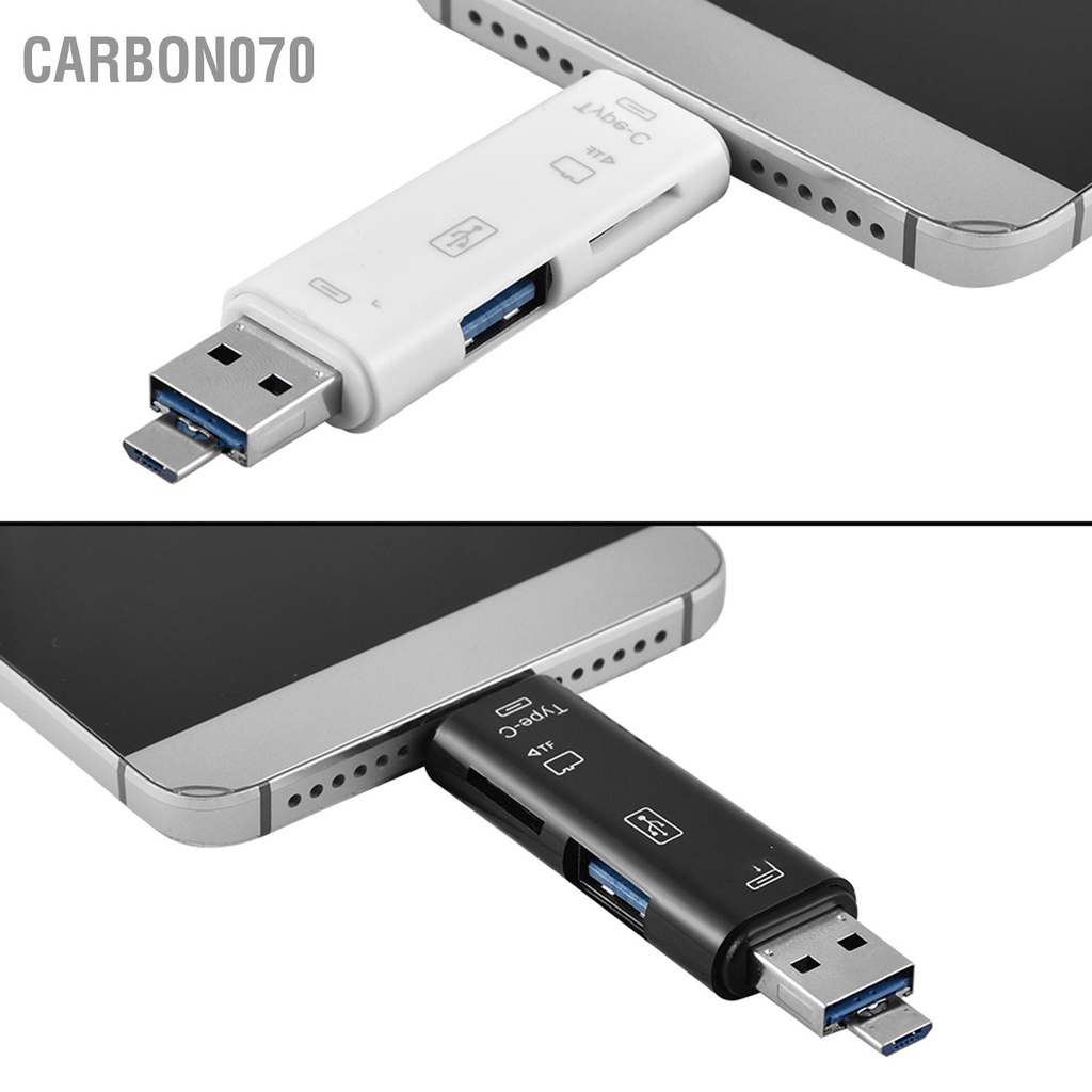 Carbon070 Đa chức năng 3 trong 1 USB OTG Type C Đầu đọc thẻ TF cho điện thoại thông minh &amp; máy tính