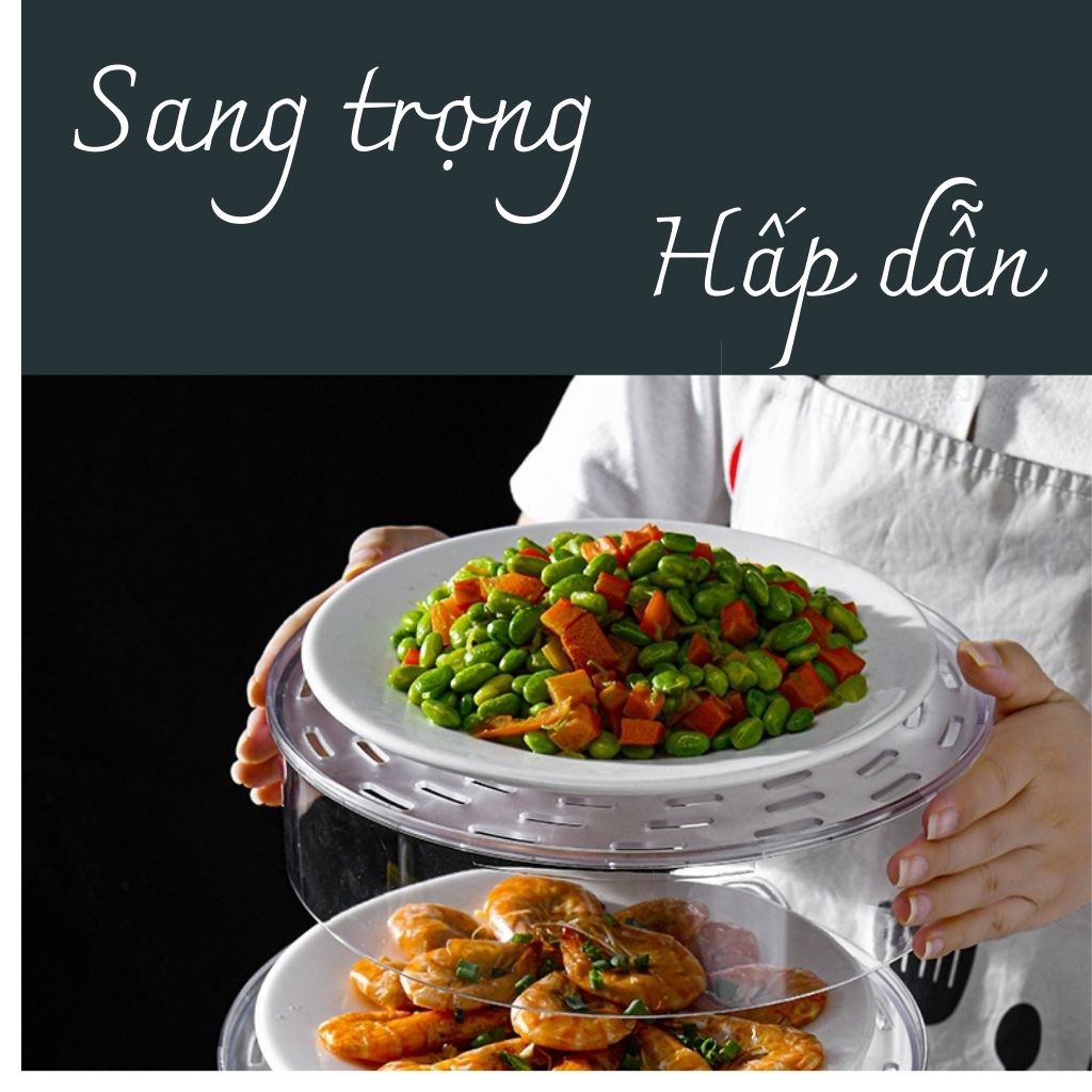 Khay đậy thức ăn, lồng bàn 5 tầng giữ nhiệt cao cấp