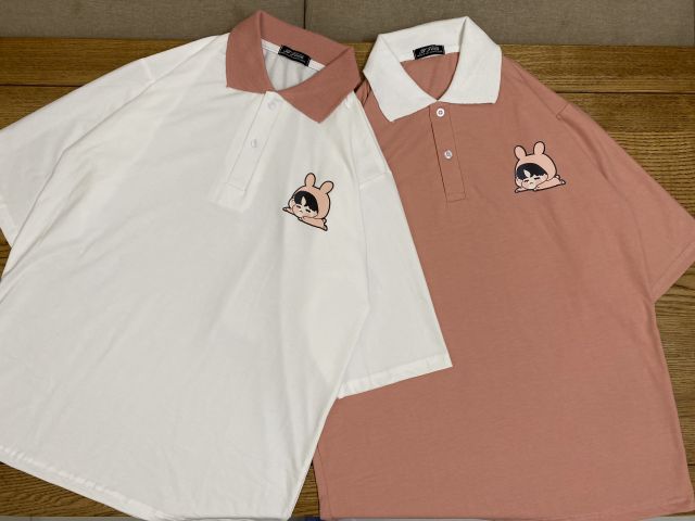 Áo polo 💯% hình thật Tay lỡ Unisex Má Hồng