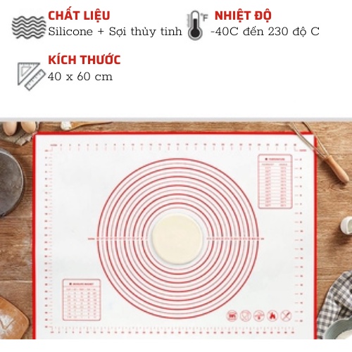 Thảm chống dính silicon chuyên dụng làm bánh màu trắng
