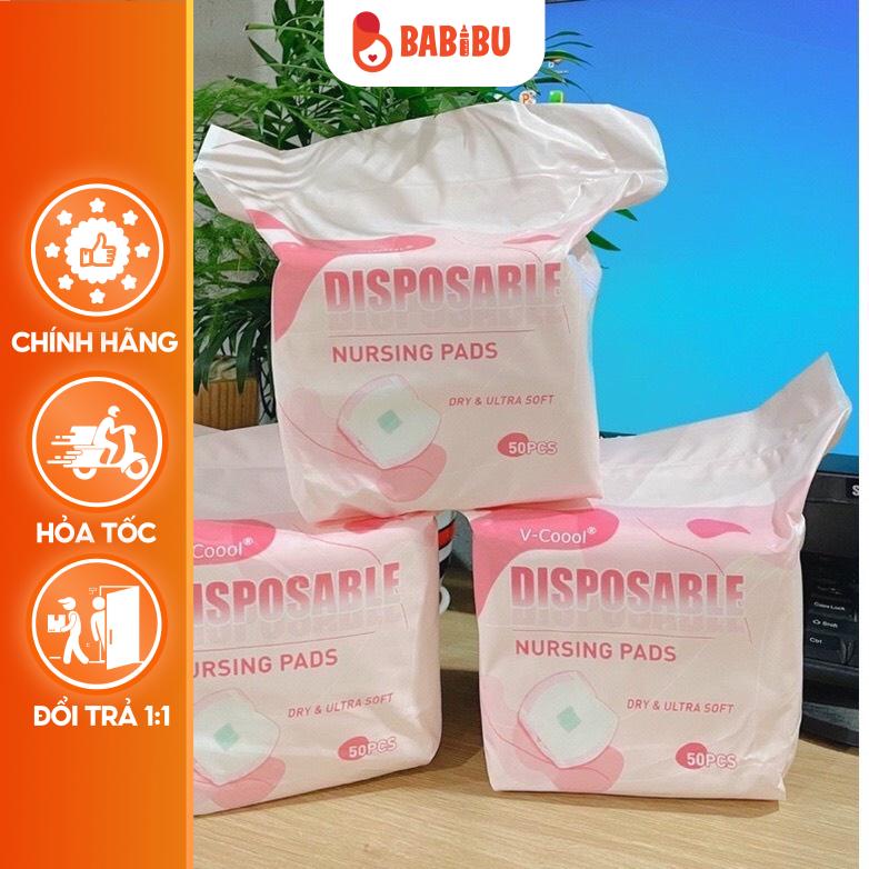 Miếng Lót Thấm Sữa Dùng 1 Lần Vcoool, Miếng Dán Chắc Chắn, Thiết Kế Ôm Sát Babibu - MLTS