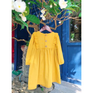 Váy Linen vàng dài tay