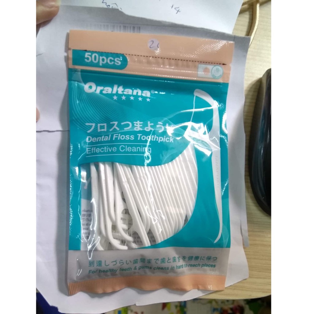 [Mã 267FMCGSALE giảm 8% đơn 500K] Combo 2 gói tăm chỉ nha khoa Oraltana (100 chiếc) - Tăm chỉ tiện lợi