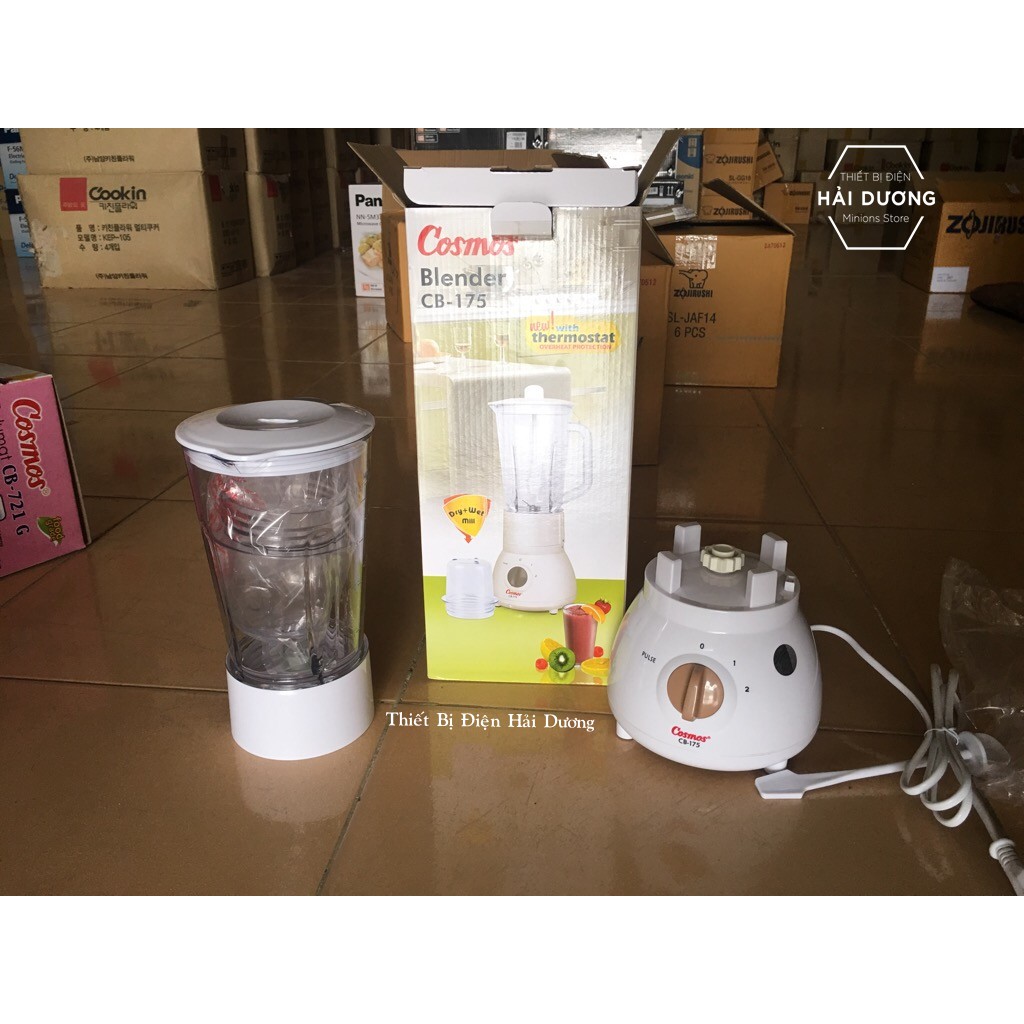 Máy xay sinh tố Cosmos CB-175 350W 1L (Trắng) - Lưỡi xay bằng inox sắc bén,bền bỉ - Bảo hành 12 tháng