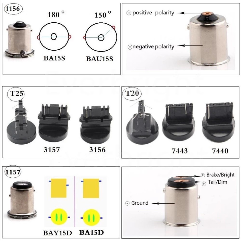 1 Đèn Led Tín Hiệu Xi Nhan BA15S P21W 1157 BAY15D P21 / 5W 12V DRL Cho Xe Hơi