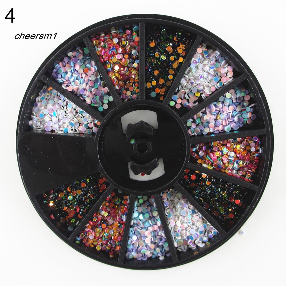 CHE♥1 Wheel 1mm Mixed-Color 3D Nail Art Decor DIY Round Sequins DIY Manicure