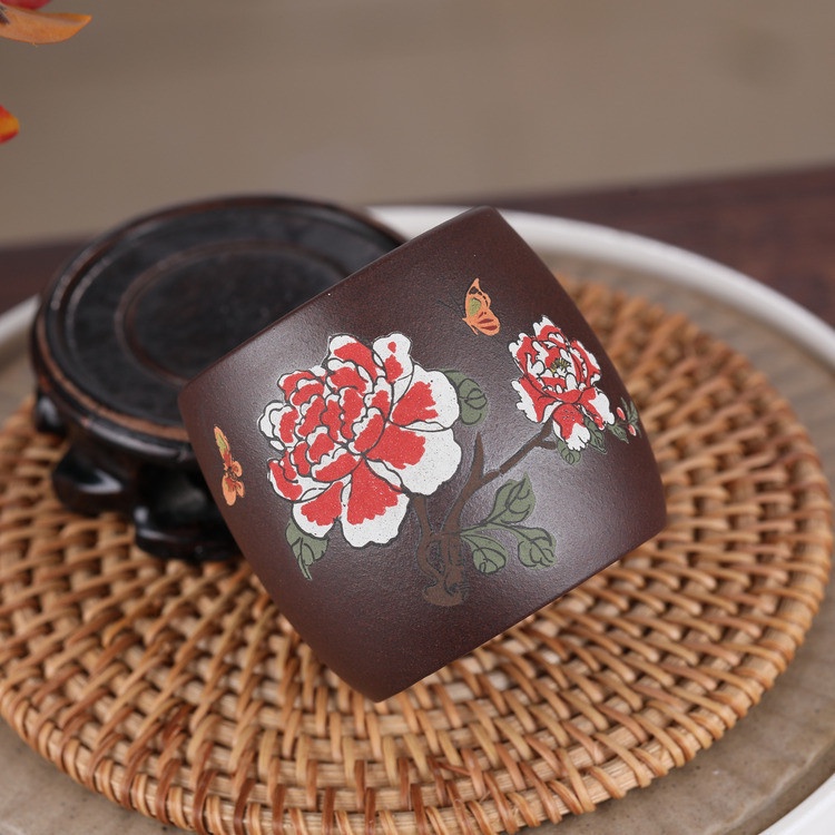 Chén Tử Sa Nghi Hưng Mẫu Đơn 135 ml (Tử Nê)