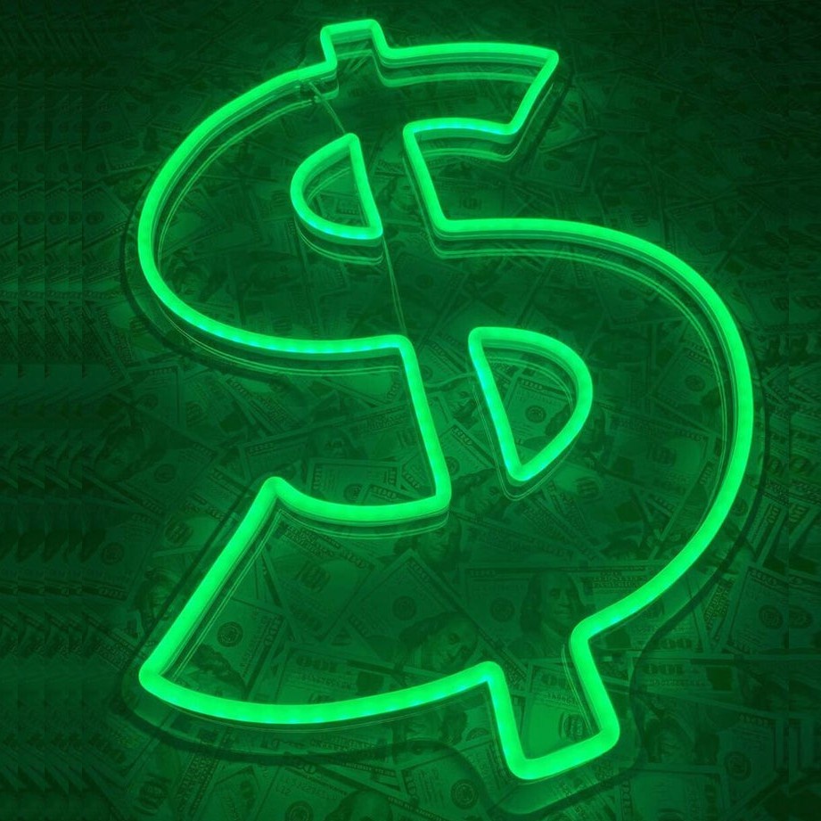Đèn led Neon trang trí hình Dolar |Đèn neon trang trí phòng ngủ, treo tường