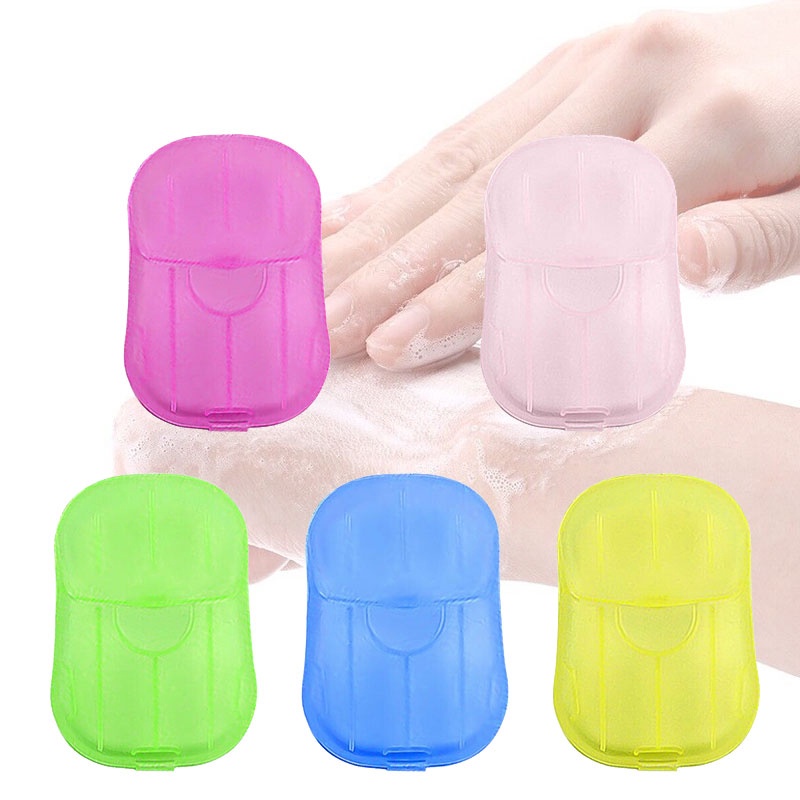 Set 20/50 Miếng Xà Phòng Giấy Mini Dùng Một Lần Đa Ứng Dụng