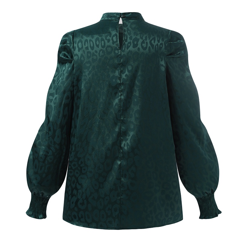 Áo kiểu Zanzea tay phồng xếp ly dáng rộng in họa tiết da báo thời trang cho nữ