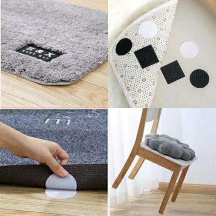 Miếng dán gai dính 2 mặt có keo dán cố định vị trí đồ vật, ga giường, thảm, khăn trải lót ghế sofa chống trượt đa năng