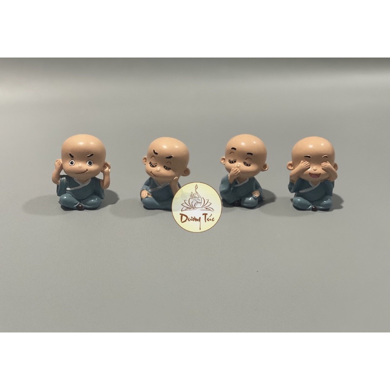 Bộ Tượng Bốn Chú Tiểu tứ không áo lam dễ thương