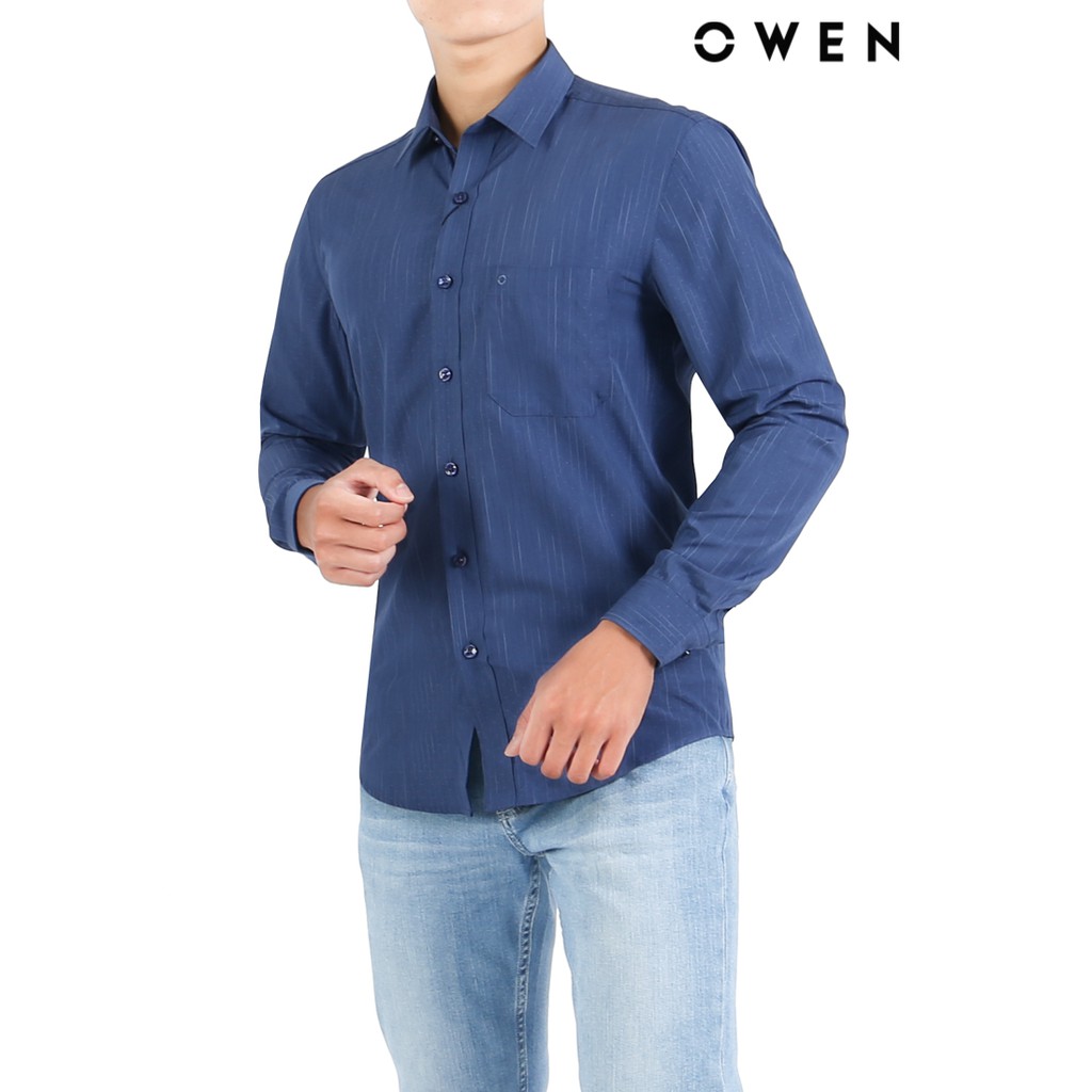 Áo Sơ mi dài tay Owen Bamboo Regularfit màu xanh - AR20878DT