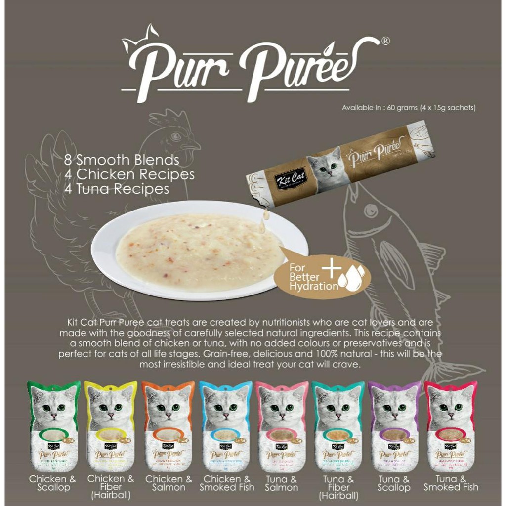 Súp thưởng cho mèo Kitcat Pur Puree (gói 4 thanh)