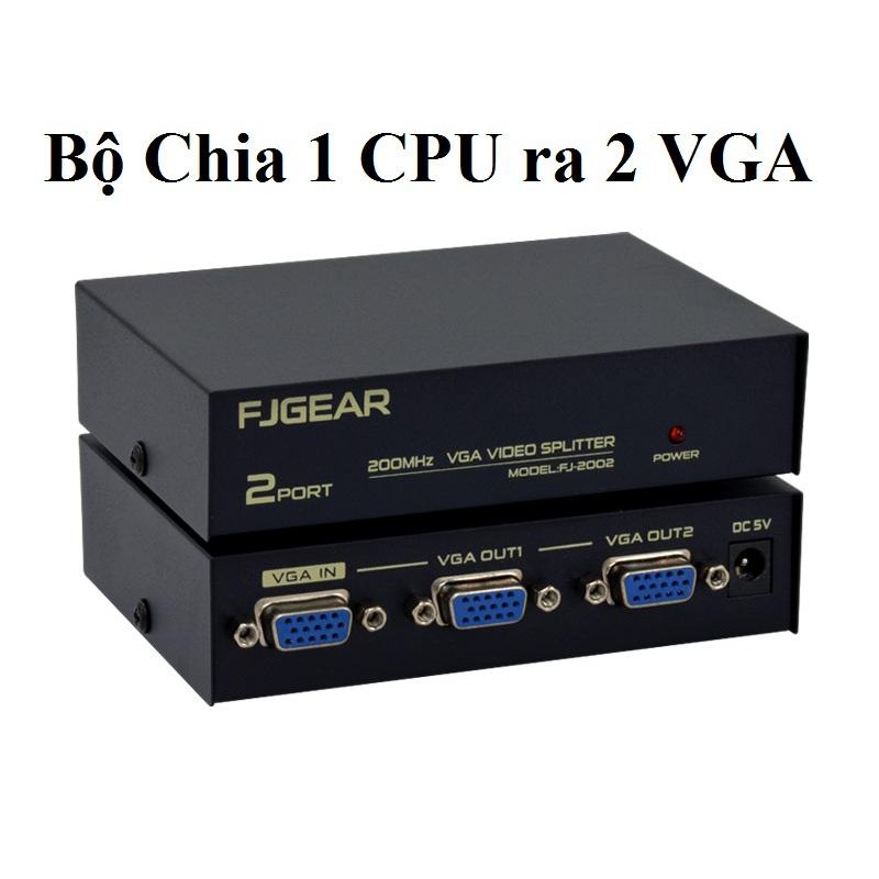 Bộ Chia 1CPU ra 2VGA (200MHz) - chuẩn kết nối vga