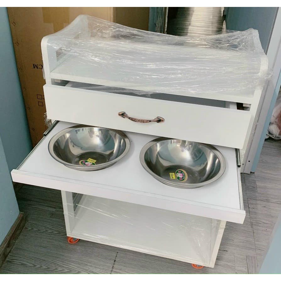 GIẢM GIÁ Xe đẩy gỗ spa 3 tầng - Xe đẩy spa Đủ Màu , Có Ngăn Kéo, Bánh Xe Di Chuyển Linh Hoạt