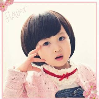 Bộ Tóc Giả Ngắn Thẳng Màu Đen / Nâu Phong Cách Hàn Quốc Cho Bé Gái