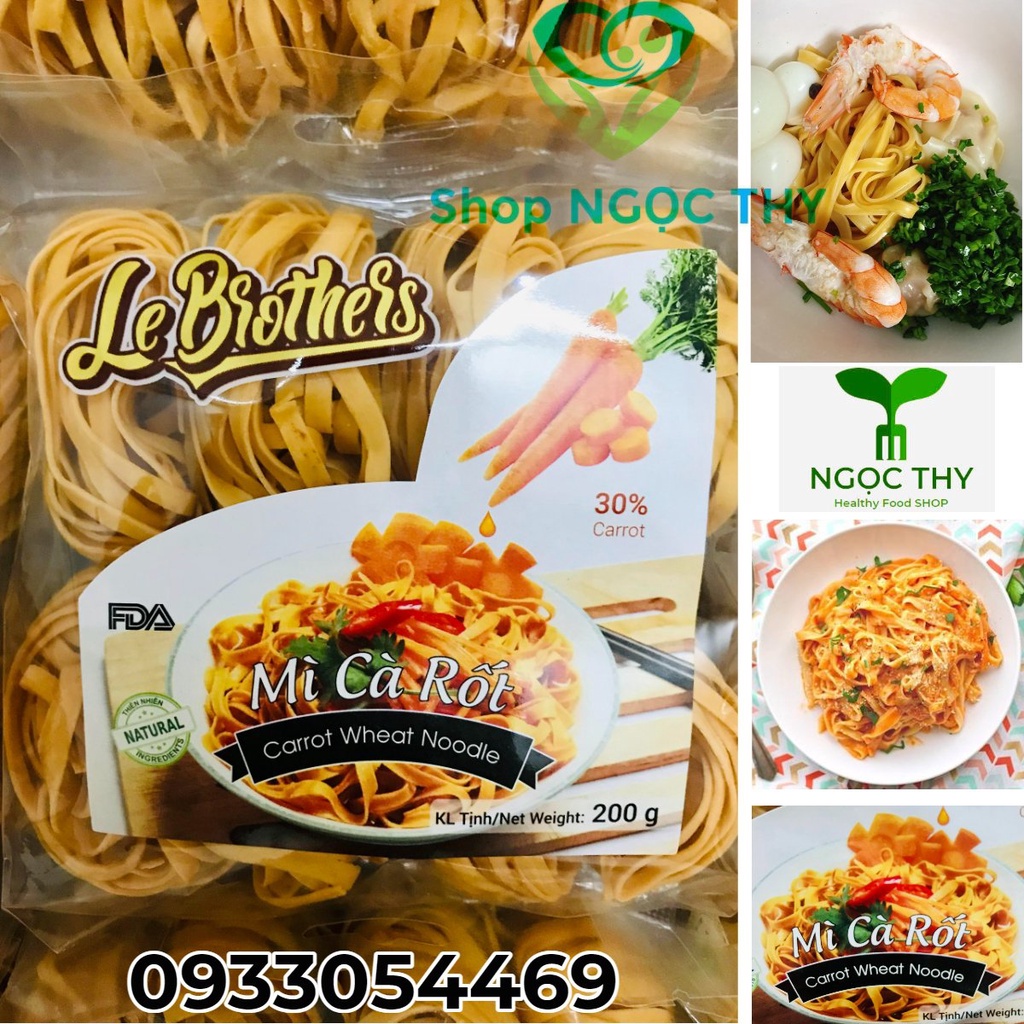 Mì CÀ RỐT Duy Anh Food gói 200gr 8 vắt (Mỳ Le Brothers)