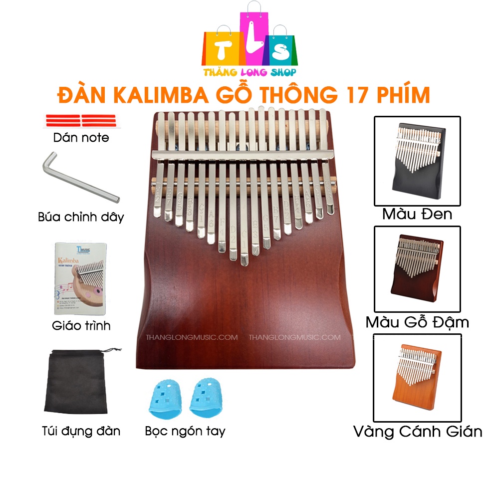 Kalimba giá rẻ Full phụ kiện Đàn Kalimba 17 phím KA04 gỗ thông