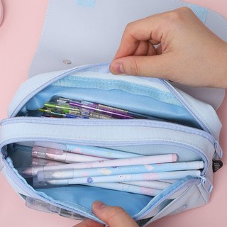 Hộp Đựng Bút Gắn Thú Mềm Phiên Bản Hàn Quốc Hai Ngăn Cỡ Lớn
